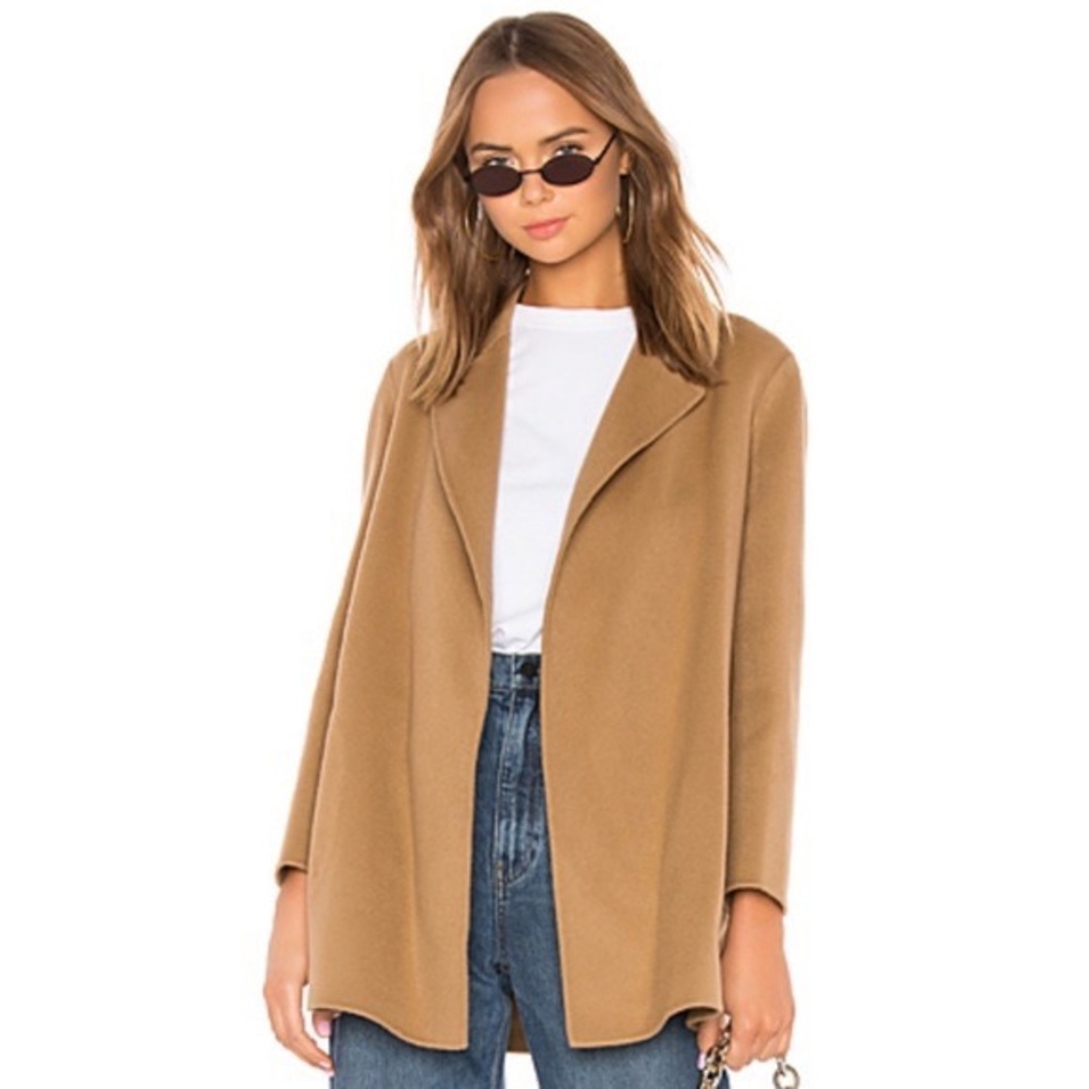 Theory Sileena Wool & Cashmere Open Front Jacket size L